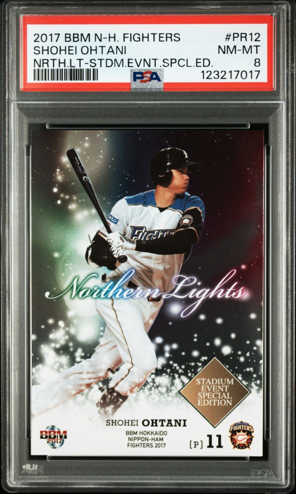 2017 BBM Fighters Shohei Ohtani Promo Northern Lights #PR12 PSA8