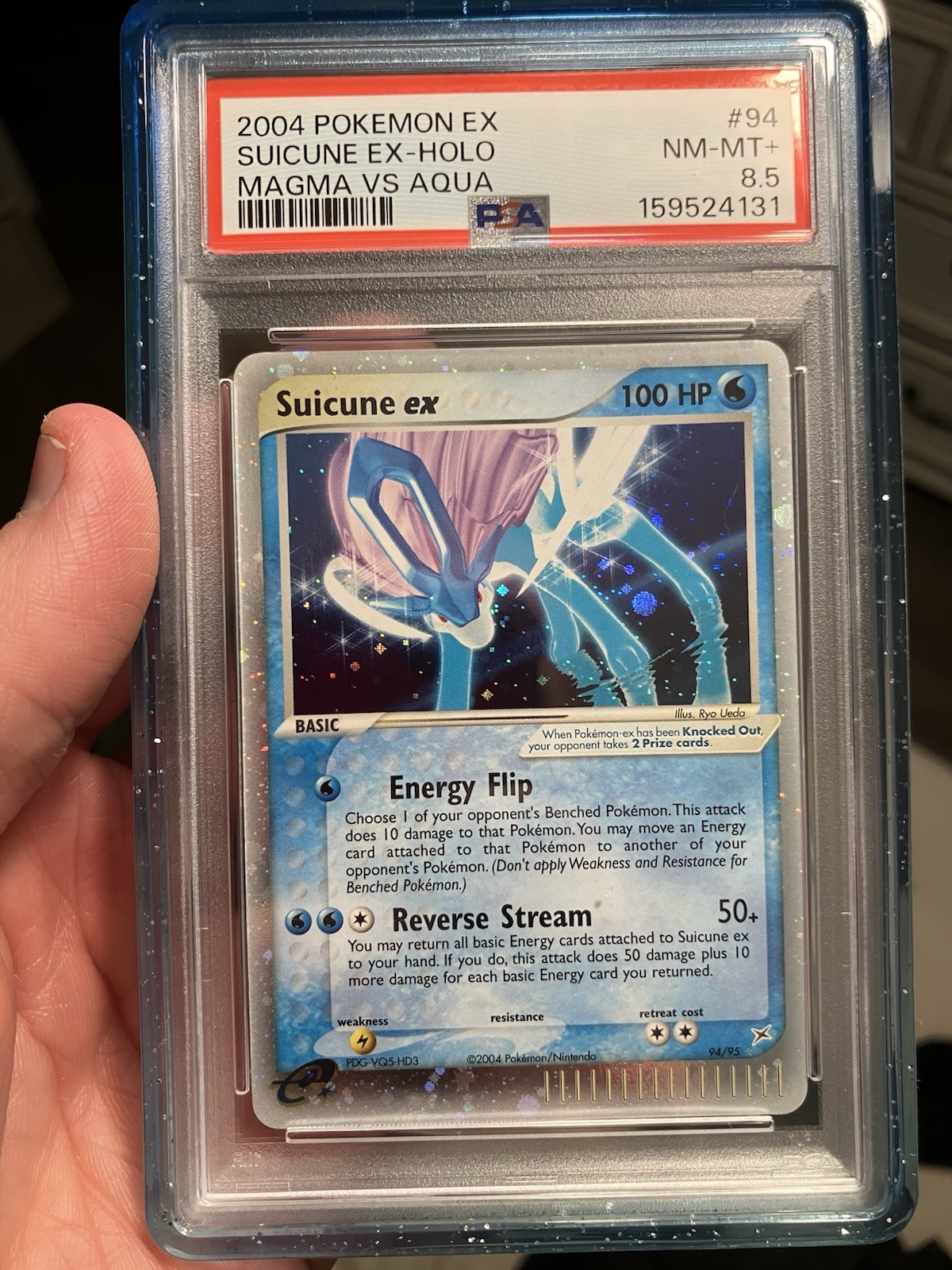 2004 Pokemon EX Team Magma VS Team Aqua 94 Suicune ex Holo PSA 8.5-NEW CERT 2004 Pokemon EX Team Magma VS Team Aqua 94 Suicune ex Holo PSA 8.5-NEW CERT