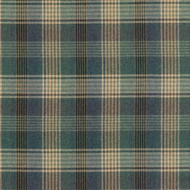 Mulberry Lee Jofa Wool Plaid Check Uphol Fabric- Braemar Blue 4.10 yd FD803.H101