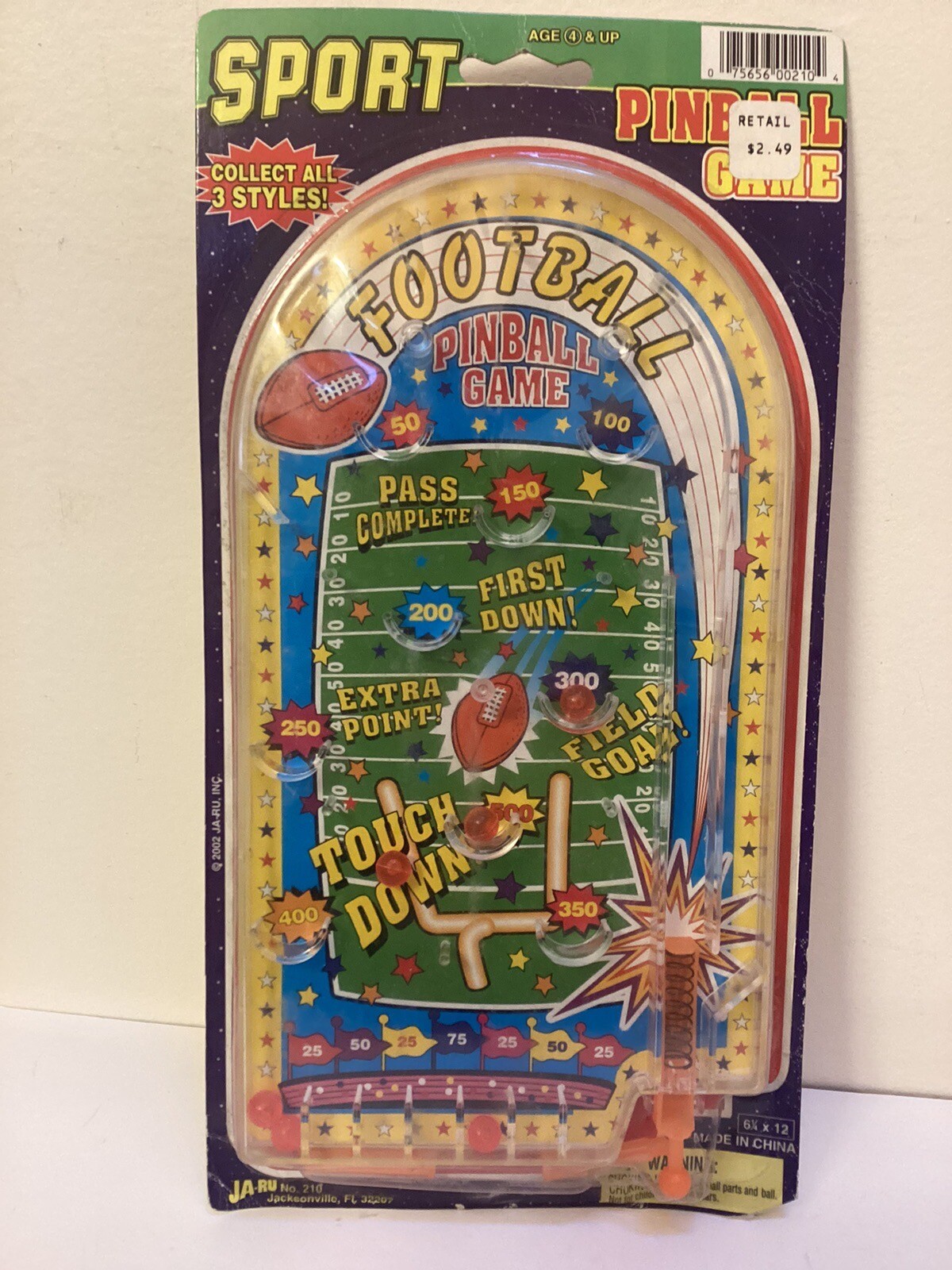 NIB JA RU No. 210 Vintage 2002 Tabletop Football Sport Pinball Game
