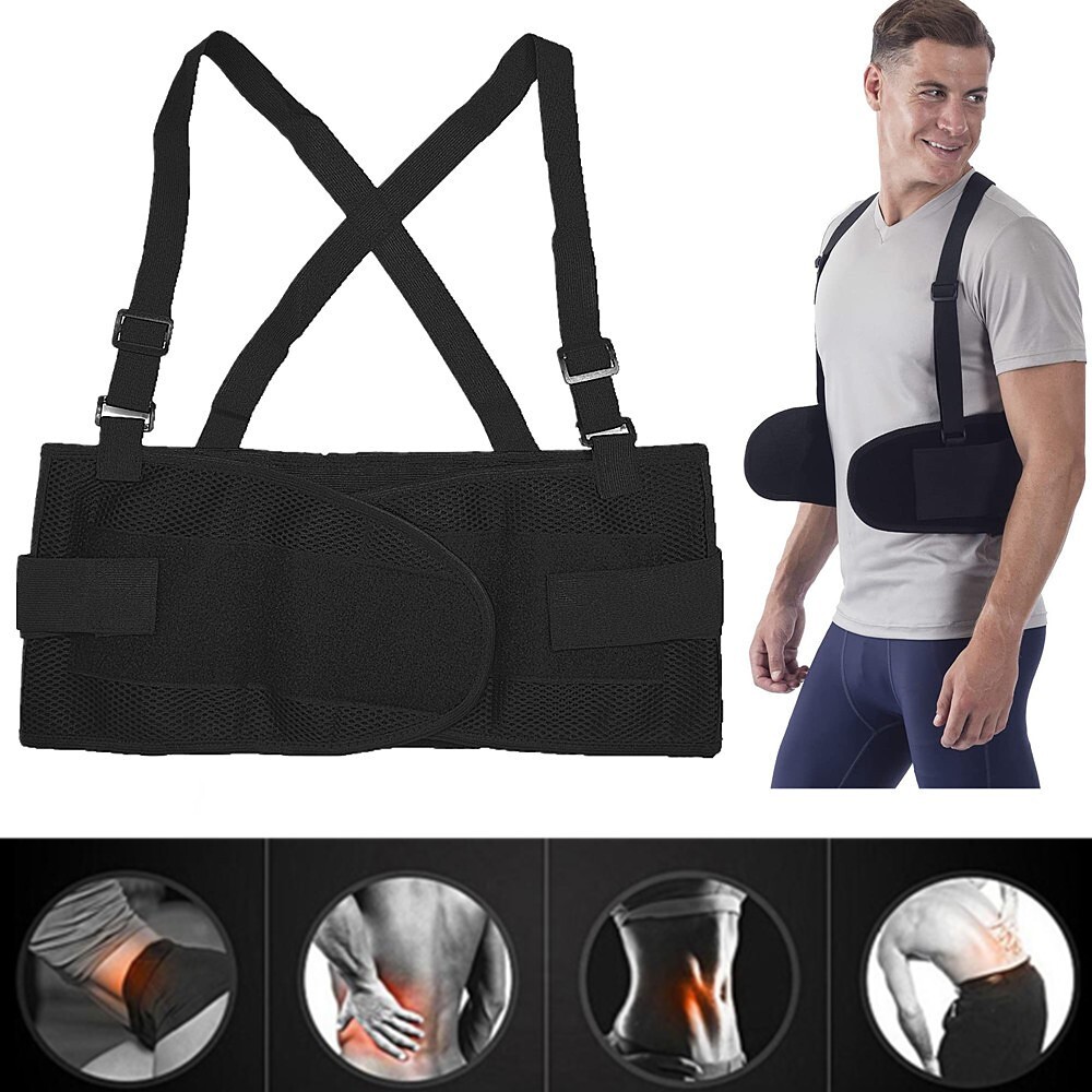 Heavy Weight Lift Lumbar Lower Back Waist Support Belt Brace with Suspender Work Heavy Weight Lift Lumbar Lower Back Waist Support Belt Brace with Suspender Work