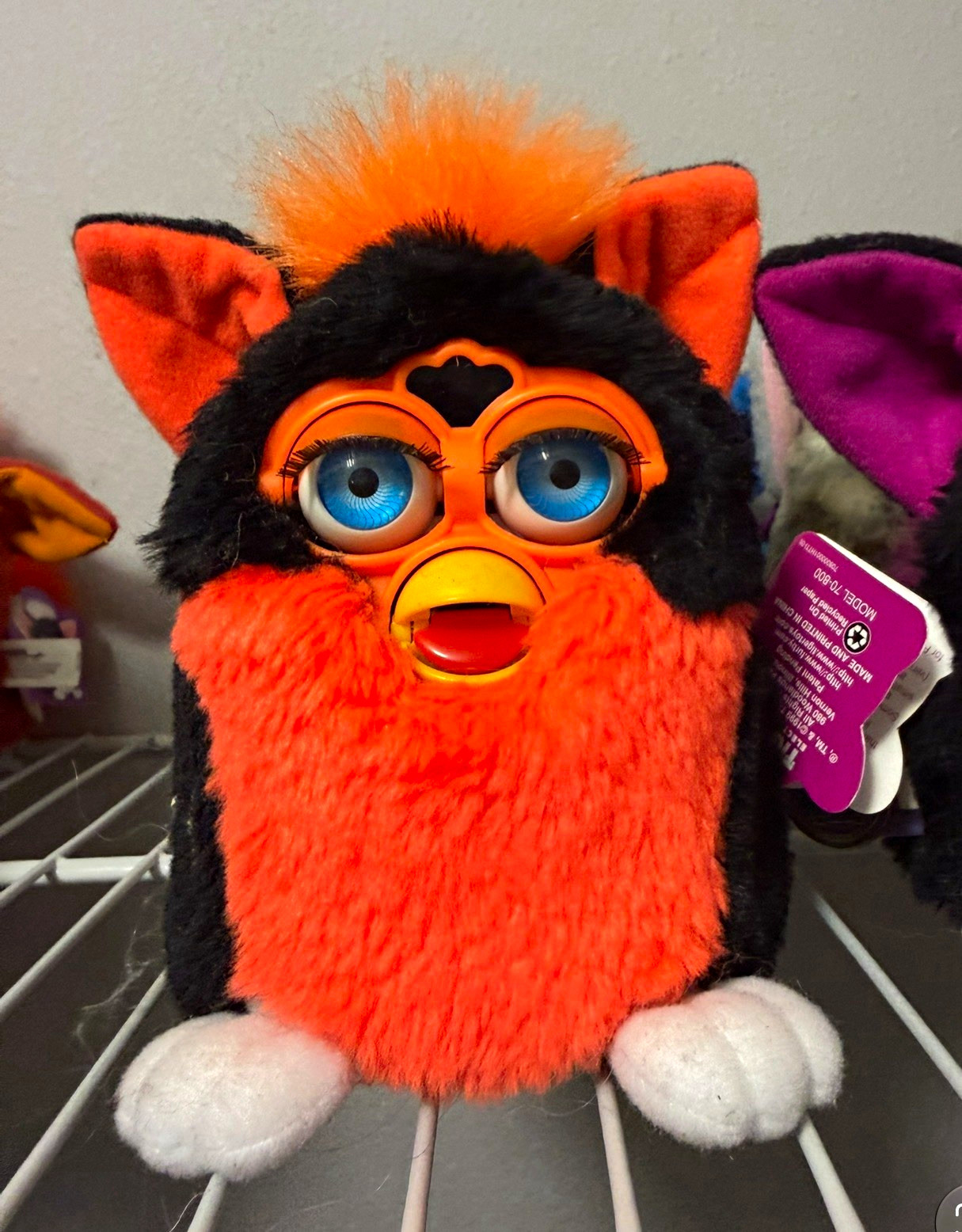 Tiger Furby 1999 Electronic Interactive Plush Toy Orange Black Blue Eyes 70-800