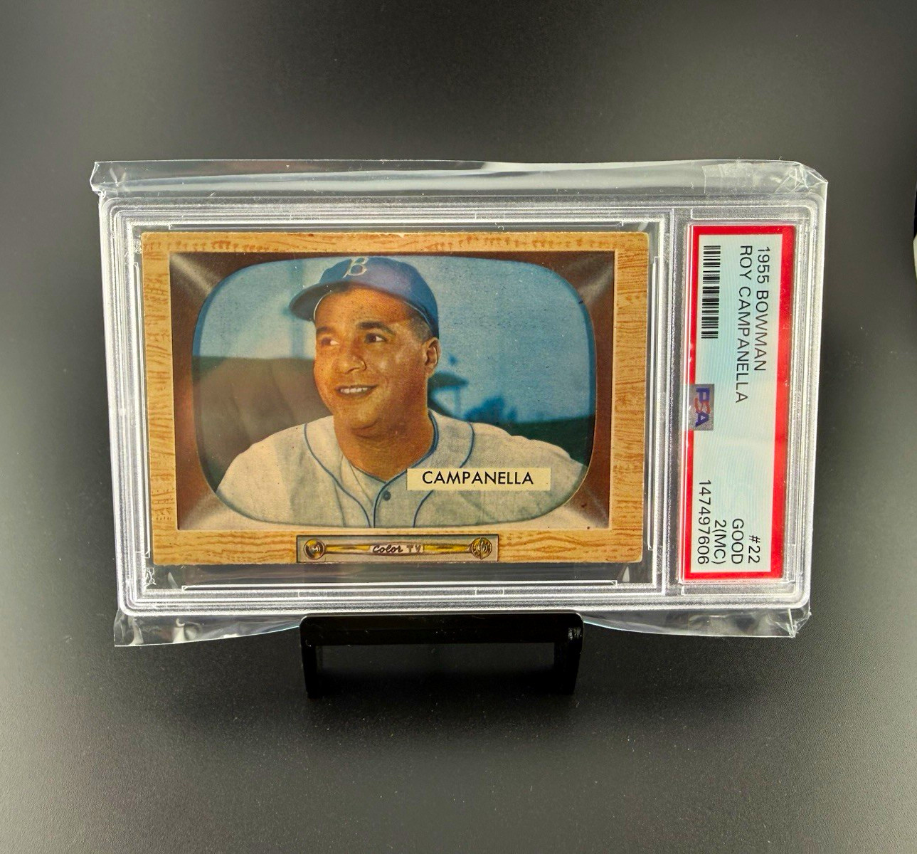1955 Bowman Roy Campanella #22 Brooklyn Dodgers Baseball Base PSA 2 (MC) 1955 Bowman Roy Campanella #22 Brooklyn Dodgers Baseball Base PSA 2 (MC)