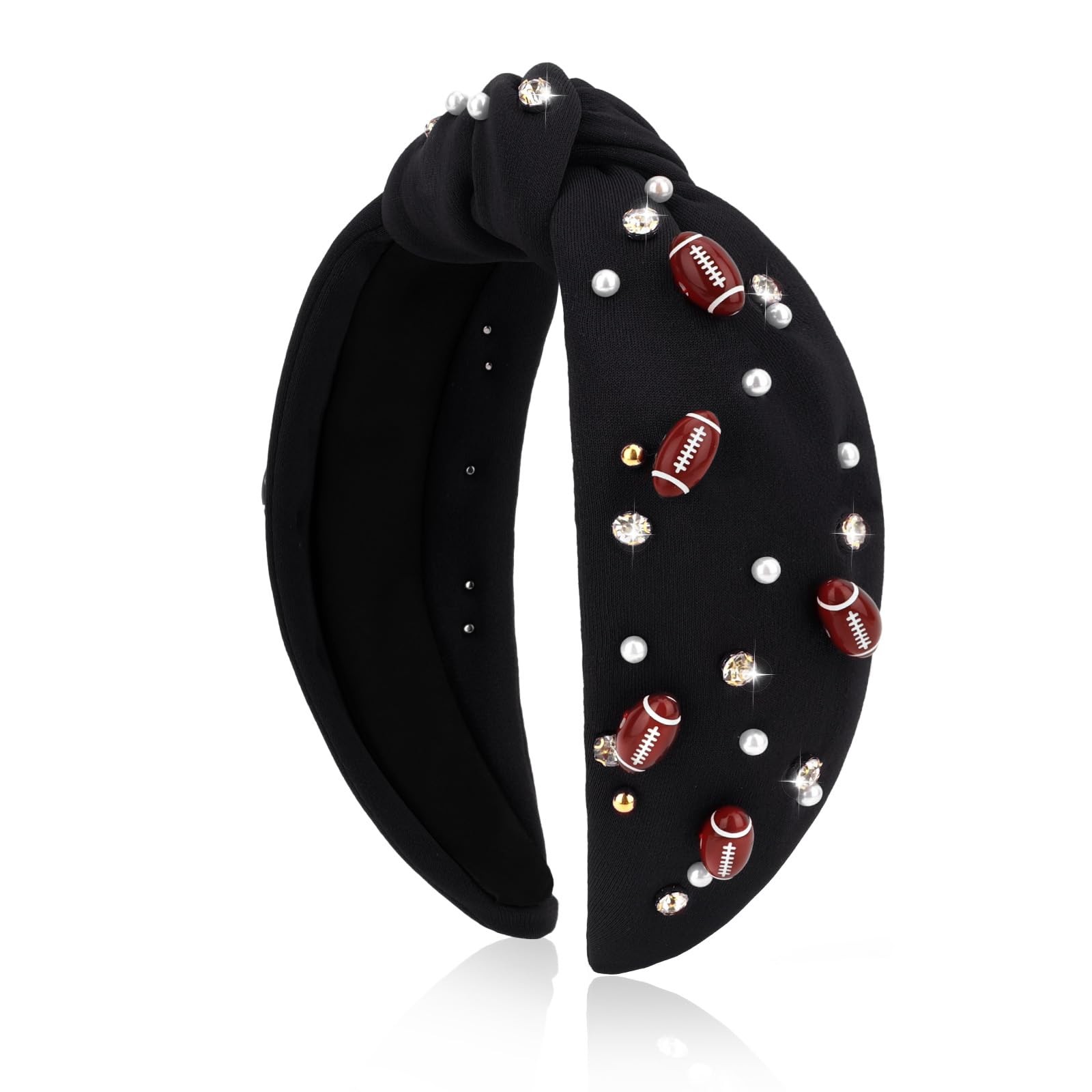 Ondder Football Headband for Women Black Top Knot Headband for Women Hair Acc... Ondder Football Headband for Women Black Top Knot Headband for Women Hair Acc...