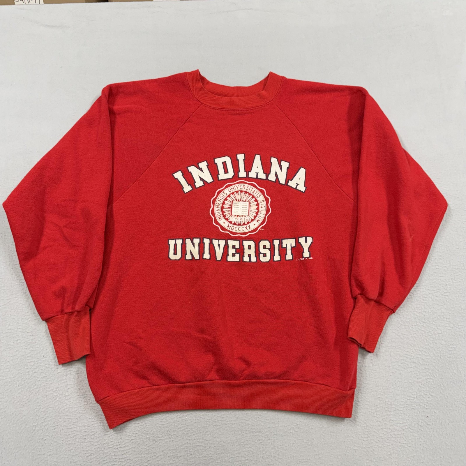 Vintage Indiana Hoosiers Sweatshirt Mens XL Red NCAA Basketball Logo 7 Made USA