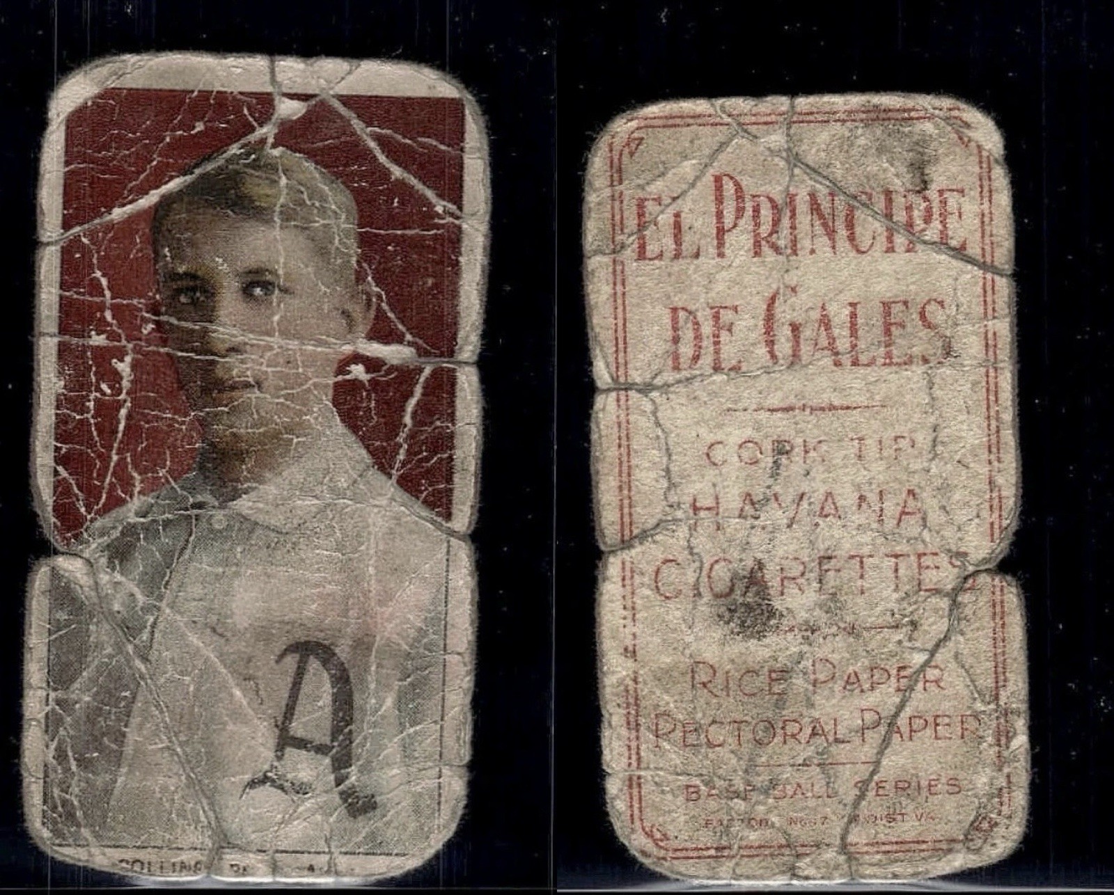 1909-11 T206 / EL PRINCIPE DE GALES BACK / Eddie Collins / RARE BACK