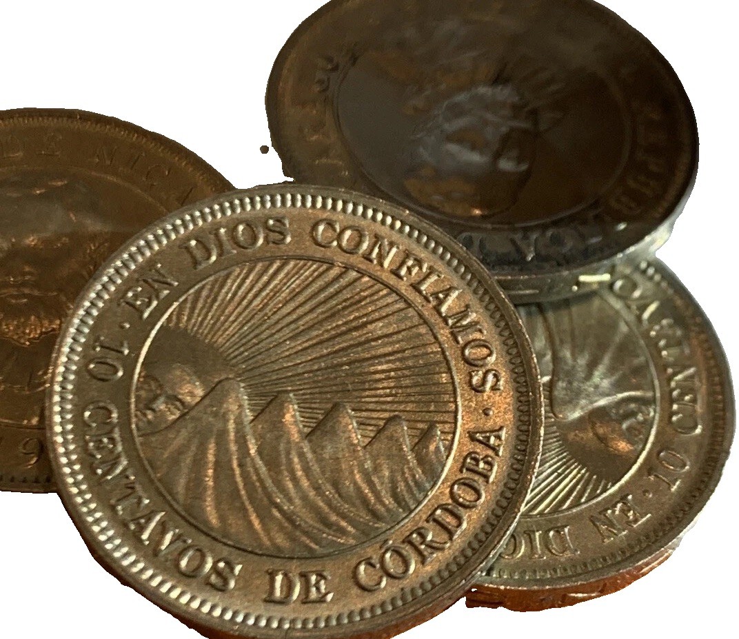 1964 Nicaragua 5 Centavos  Beautiful BU COINS FROM ONE ROLL TUBE