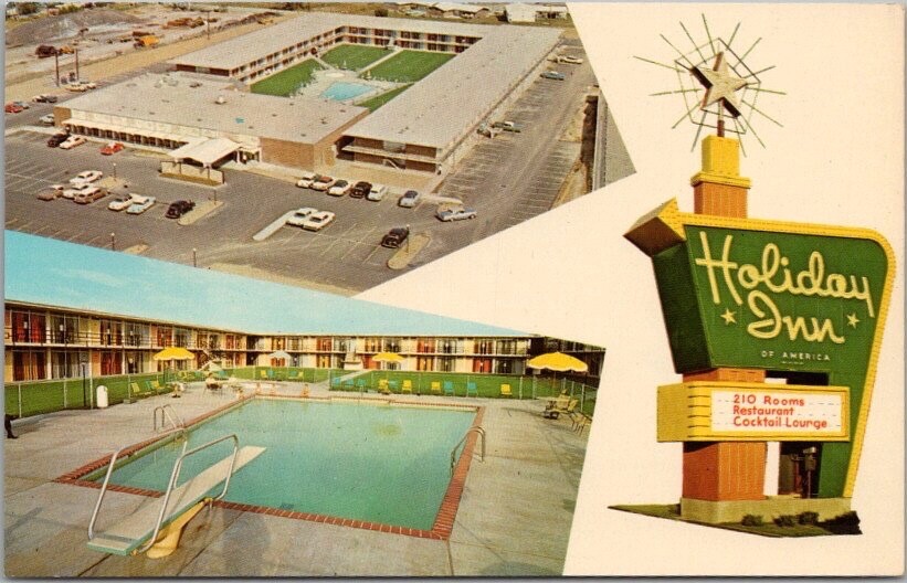 c1960s ST. LOUIS, Missouri Postcard HOLIDAY INN (SOUTH) - Pool View / Curteich