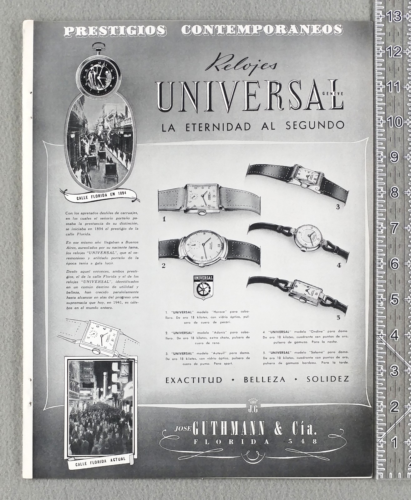 1946 Universal Geneve Watches Original Spanish language vintage Ad
