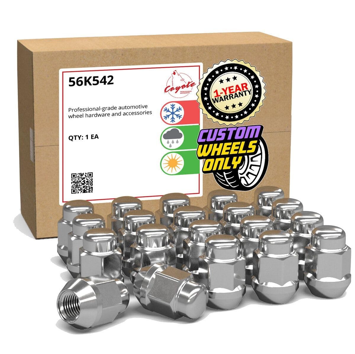 20 Pcs Chrome Lug Nuts, 1/2\ 20 Pcs Chrome Lug Nuts, 1/2\