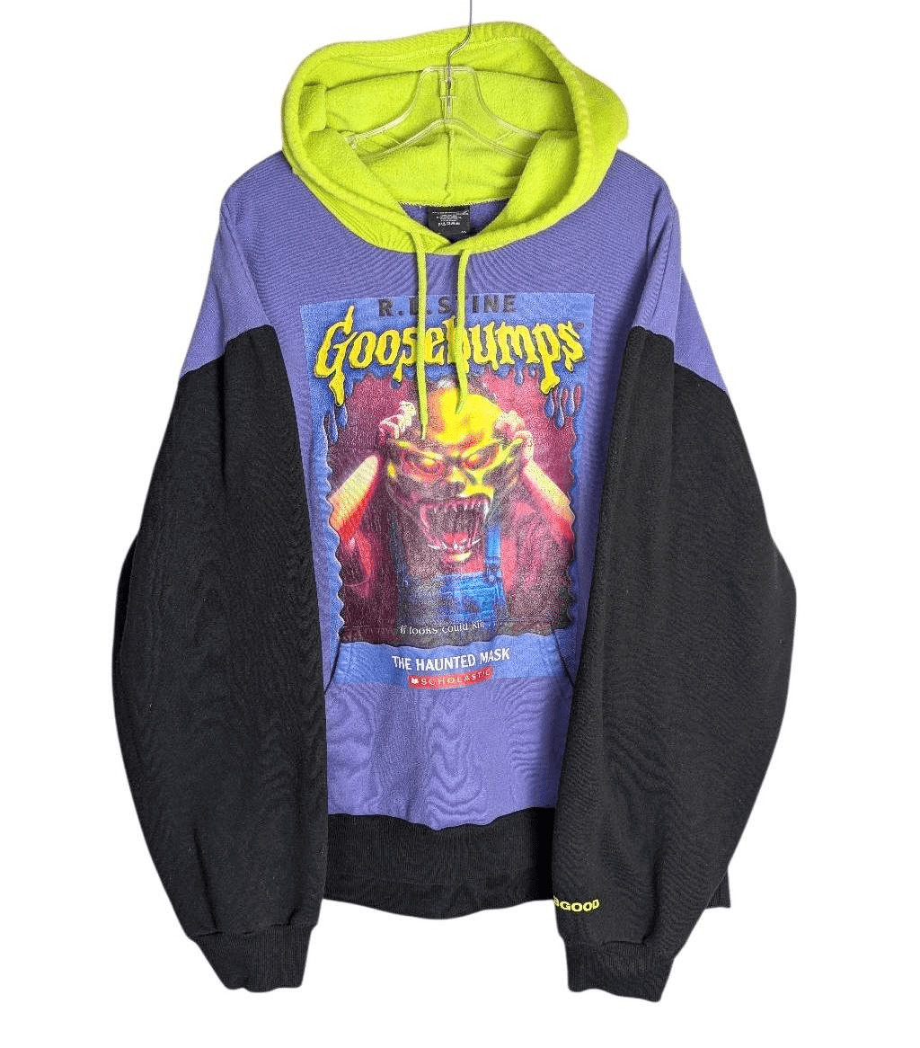 Dumbgood X Goosebumps purple green black Haunted Mask hoodie sweatshirt XXL mens