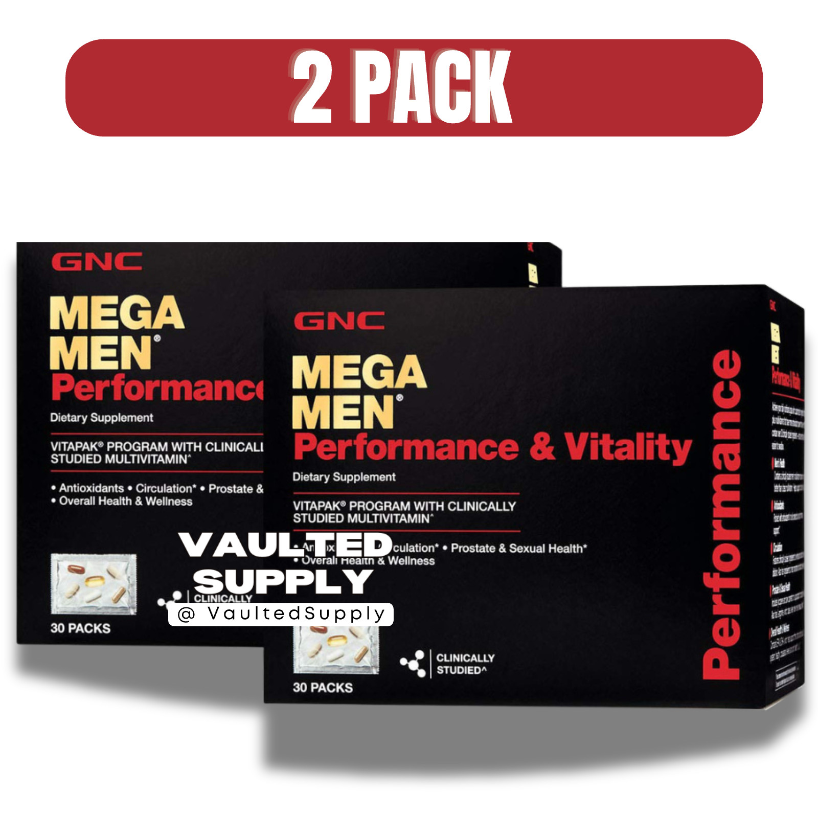 GNC Mega Men Performance and Vitality Vitapak Program 2 Pack 60 Count EXP 12/27 GNC Mega Men Performance and Vitality Vitapak Program 2 Pack 60 Count EXP 12/27