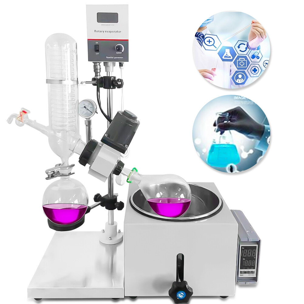 Lab Rotary Evaporator 2L Vacuum Evaporation Manual Lifting Rotovap Lab Eqpt Pro