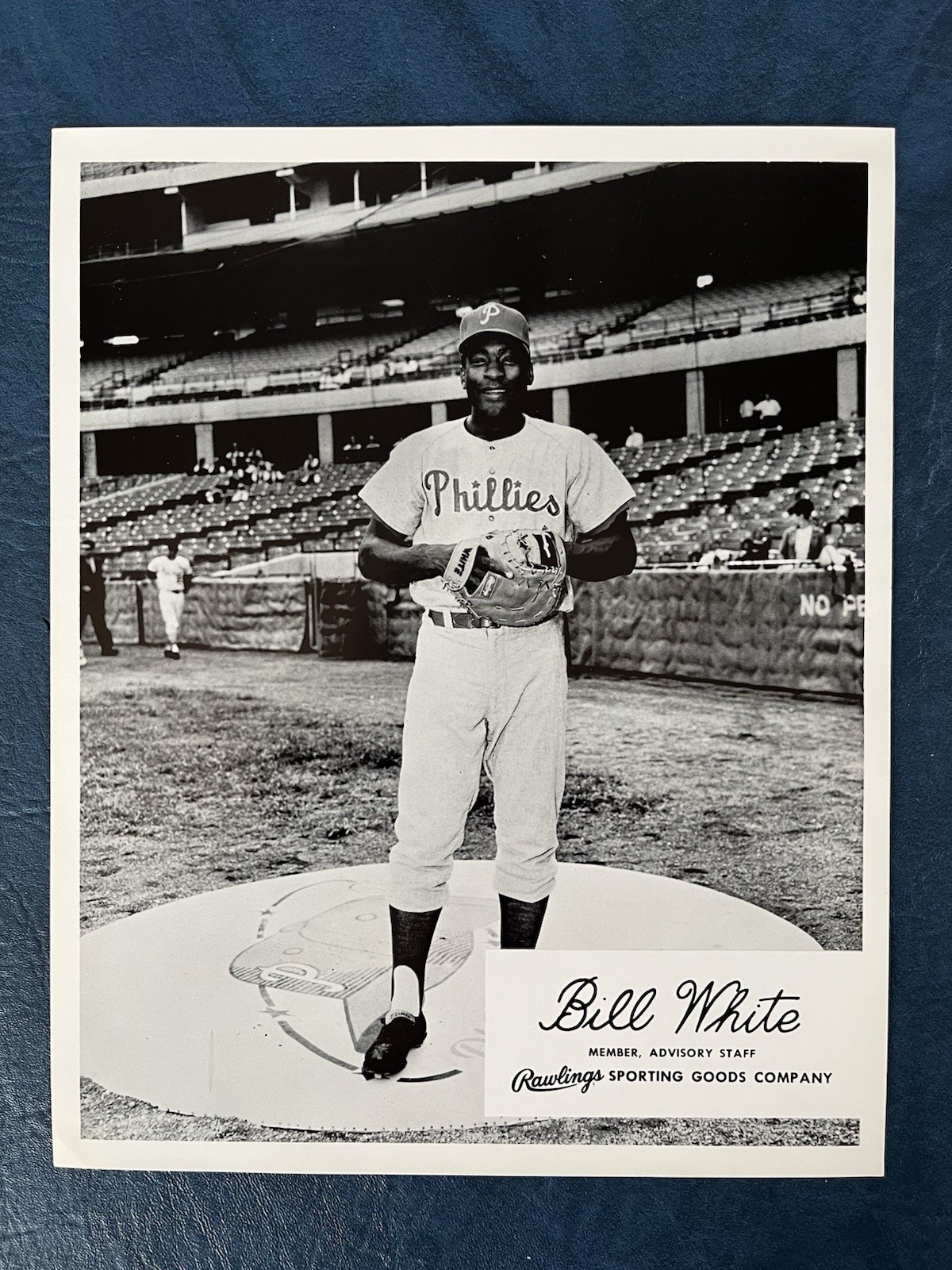 Vintage Bill White -Phillies -Rawlings Advisory Staff Baseball Photo 8x10