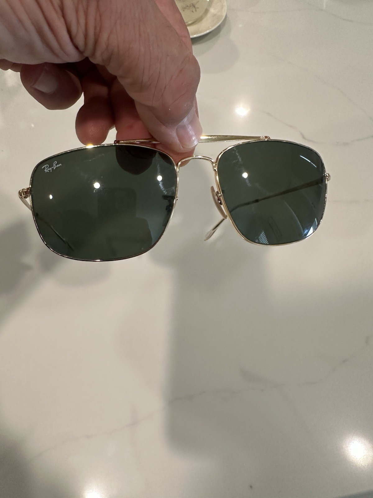 Ray-Ban The Colonel RB3560 Men’s Gold Metal Rectangle Sunglasses Green Lenses Ray-Ban The Colonel RB3560 Men’s Gold Metal Rectangle Sunglasses Green Lenses