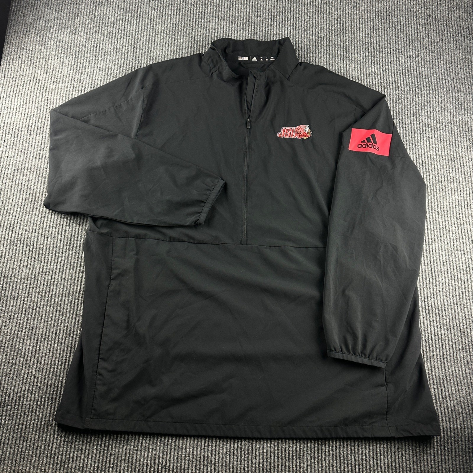 Adidas Jacksonville State Gamecocks Mens 2XL Black Quarter Zip Windbreaker Adidas Jacksonville State Gamecocks Mens 2XL Black Quarter Zip Windbreaker
