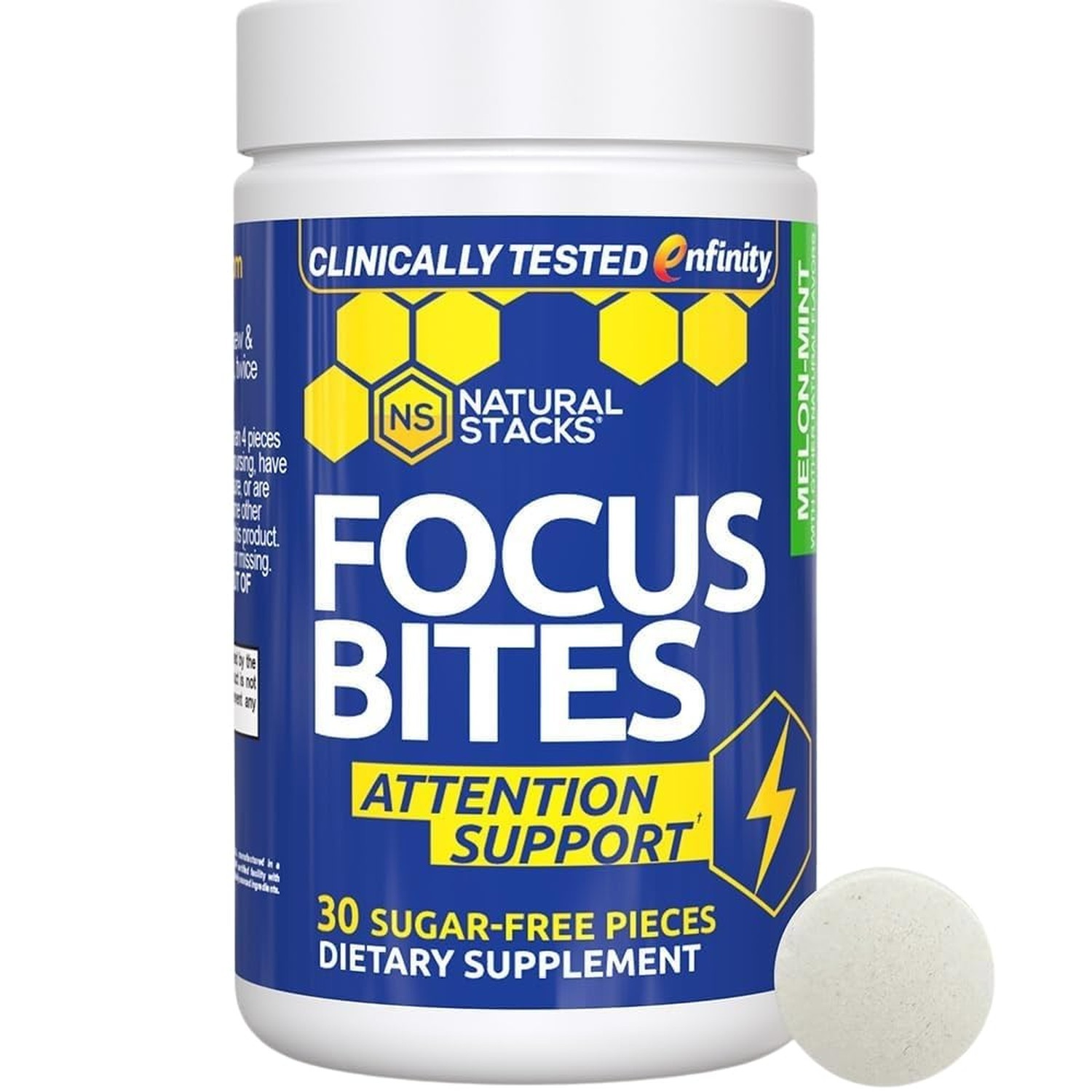 Paraxanthine Focus Bites 100mg, Caffeine Free Energy, 30 Melon Mint Bites