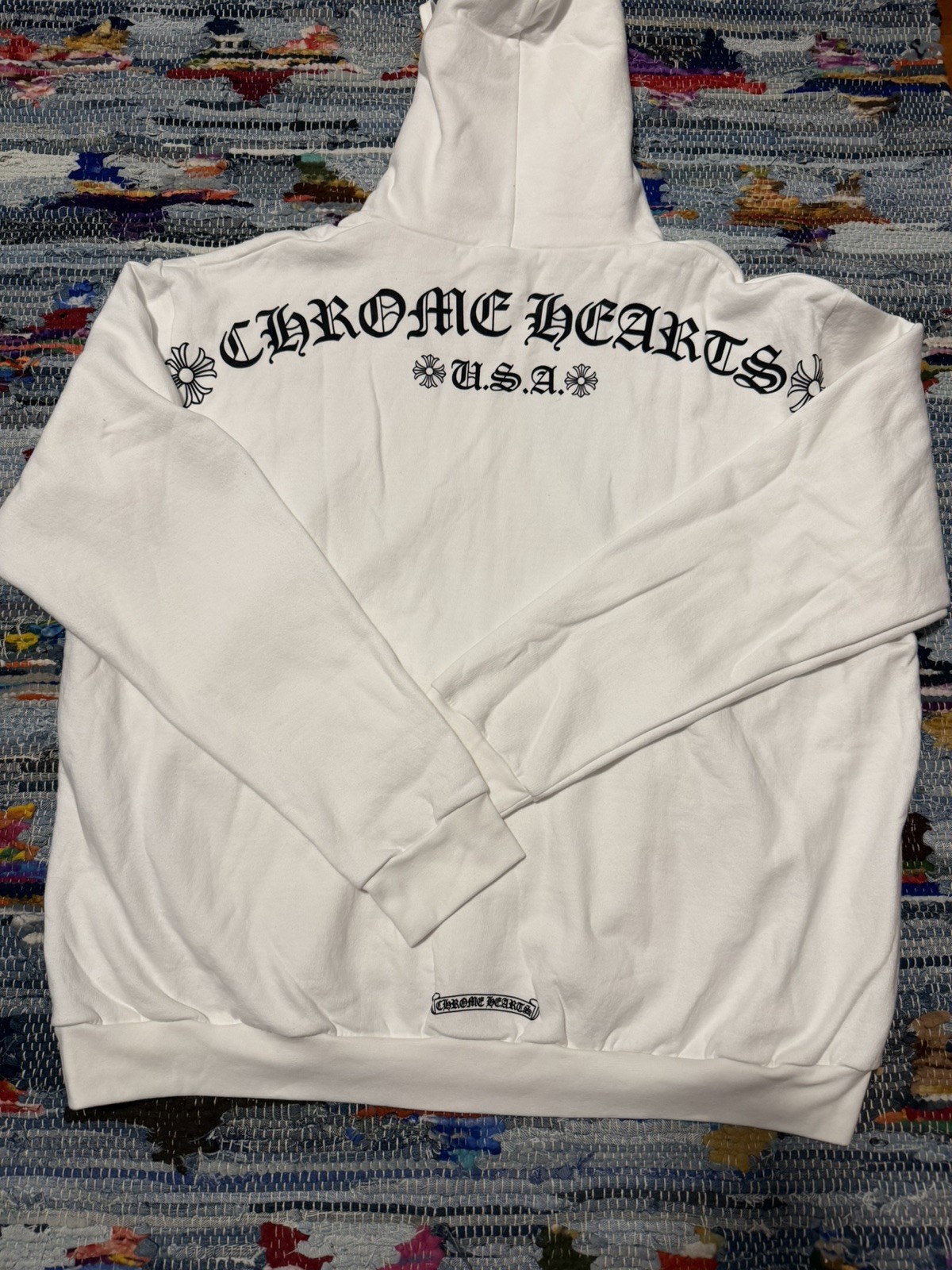 Chrome Hearts White T Bar USA Logo Zip Hoodie Size 2XL - new