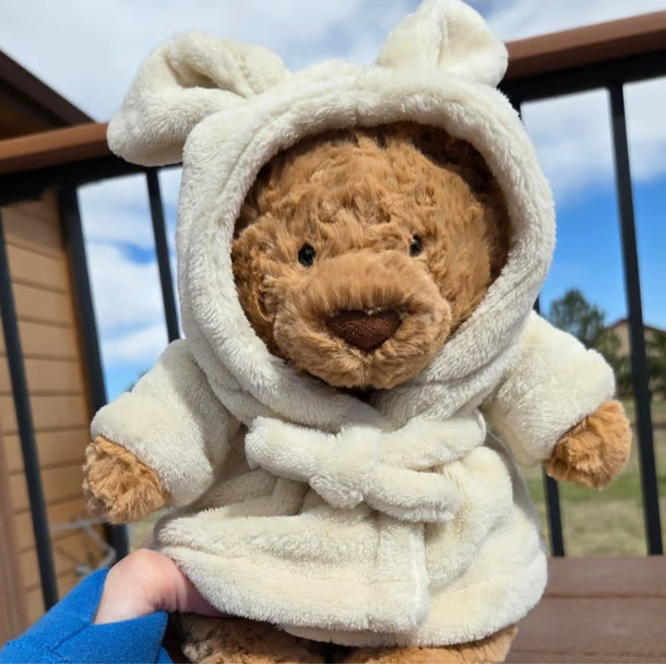 Jellycat Bartholomew Bear Bathrobe Plush NWT Cute Gift w/ Dust Bag Authentic New