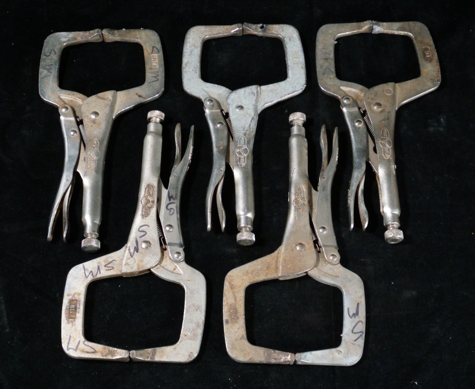 Vintage Petersen Vise Grip #11R Lot of 5 Vise Grips Clamps (B2)