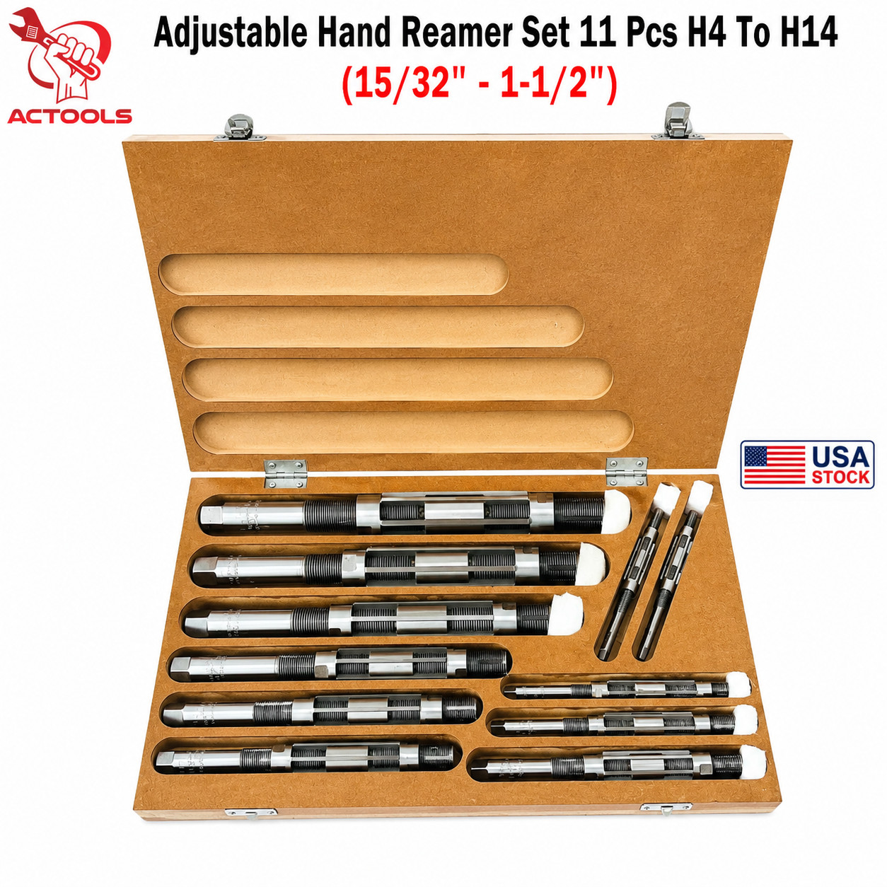 NEW Adjustable Hand Reamer Set 11 Pcs H4 To H14 (15/32