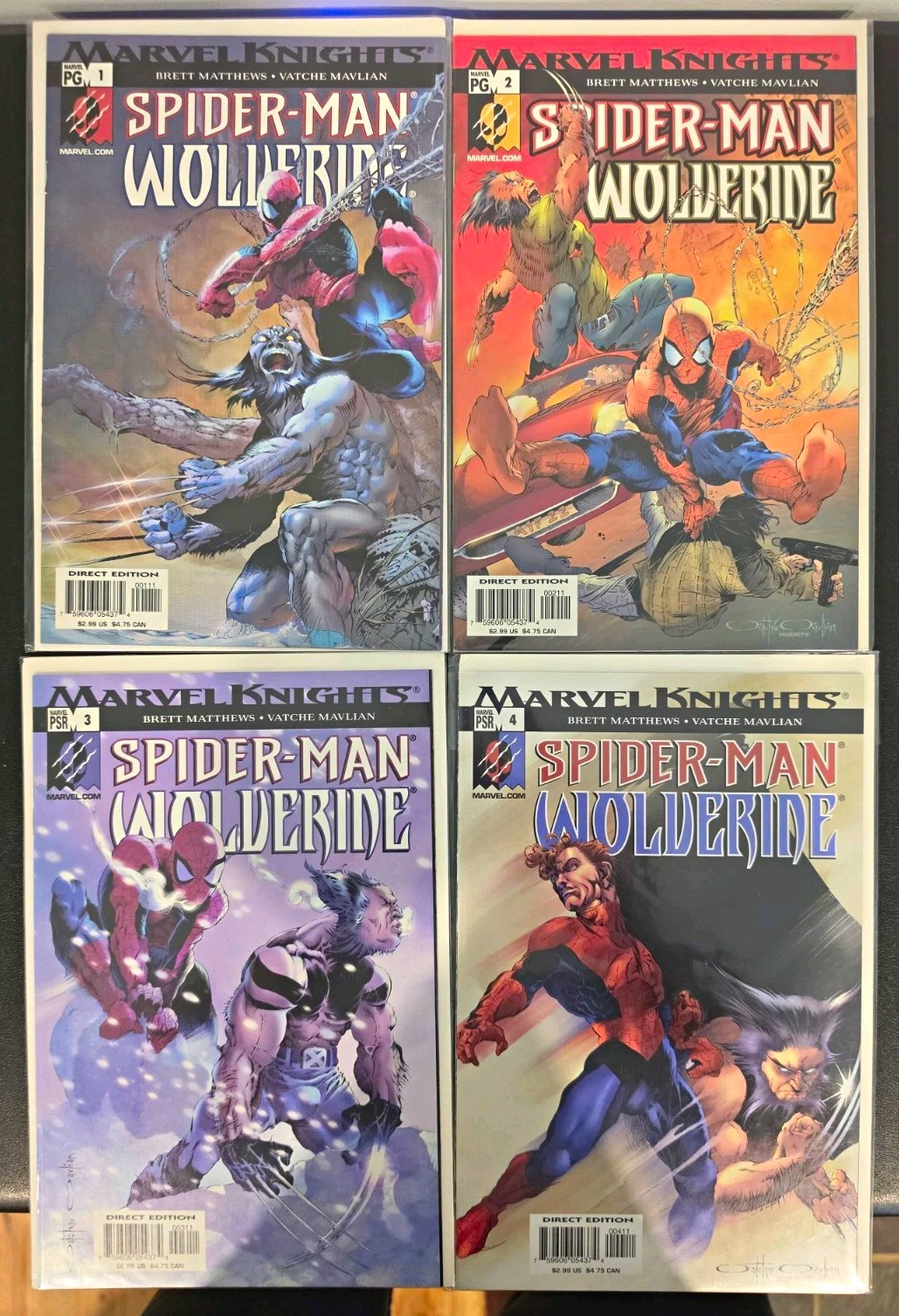 Spider-Man Wolverine #1-4 COMPLETE SERIES Marvel Knights 2003 Matthews Mavlian Spider-Man Wolverine #1-4 COMPLETE SERIES Marvel Knights 2003 Matthews Mavlian