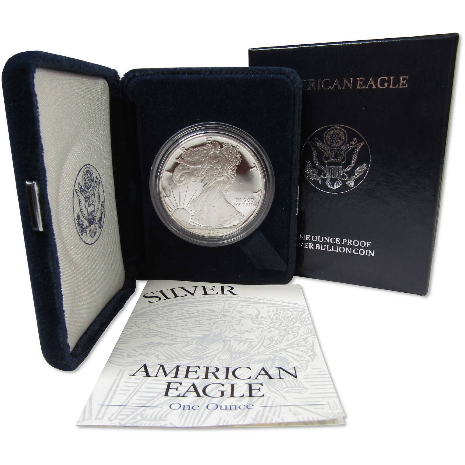 1994 P American Silver Eagle Proof $1 Coin Collectible OGP COA