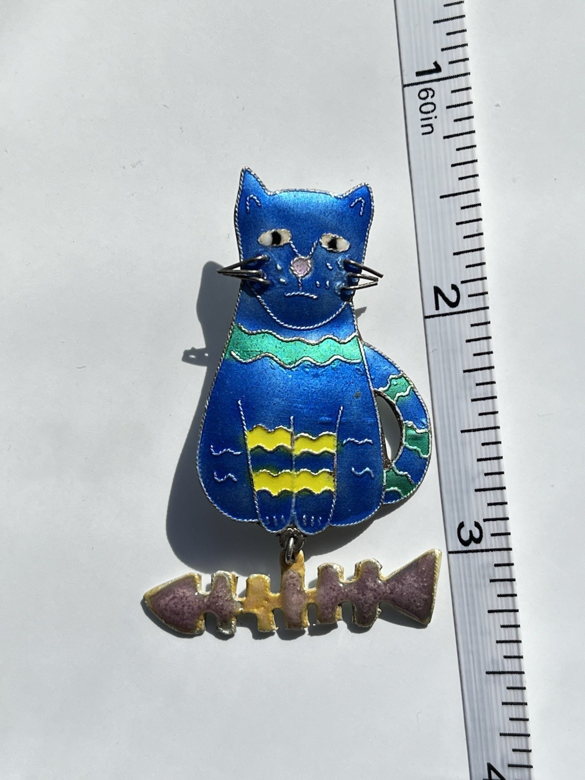 RARE Vintage Sterling Silver ZARAH Judith Geiger Missing Cat Fish Bone