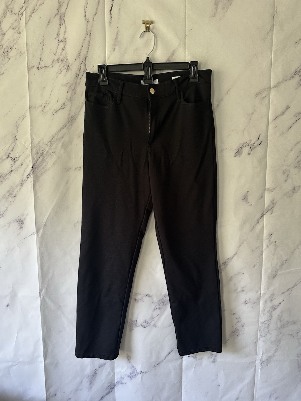 VTG EARLY 200S CALVIN KLEIN HIGH RISE STRAIGHT STRETCH PANT BLACK WOMENS 10
