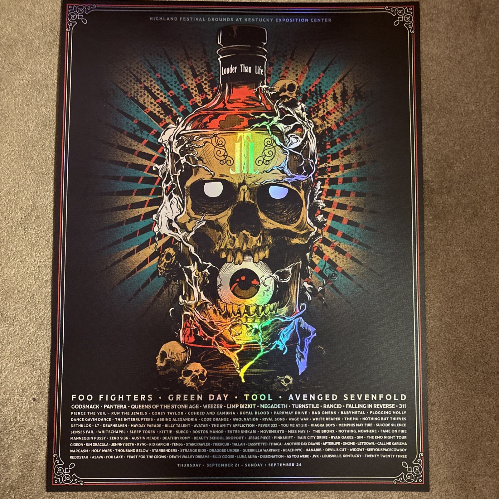 Louder Than Life Concert Poster 2023 Louisville Ky Tool Foo Fighters Green Day Louder Than Life Concert Poster 2023 Louisville Ky Tool Foo Fighters Green Day