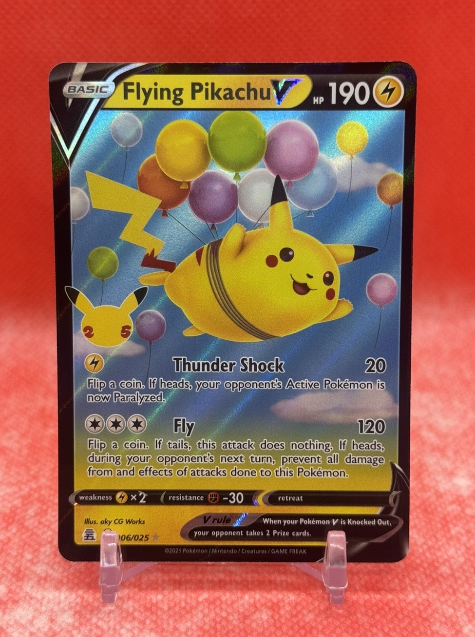 Pokemon TCG Flying Pikachu V 006/025 Holo Celebrations 25th Anniversary
