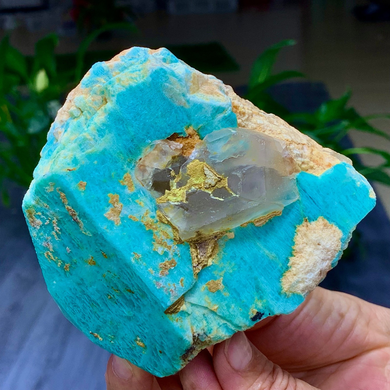 1.58LB Rare Natural beautiful Amazonite with Quartz Crystal Specimen Rough