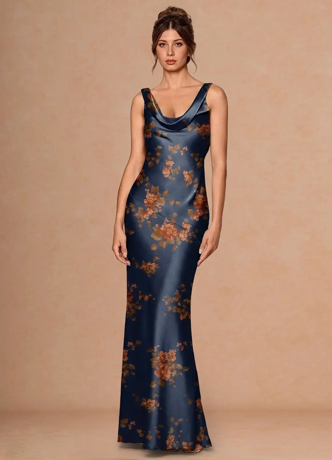 Azazie Florivel Navy Vintage Maxi Dress Azazie Florivel Navy Vintage Maxi Dress