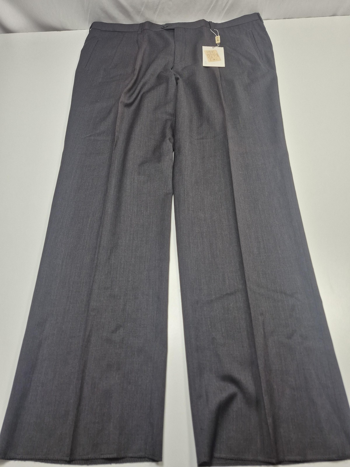 Manzini Dress Pants Mens 36x36 Charcoal Gray Super 120s Wool Pleated Italy NWT
