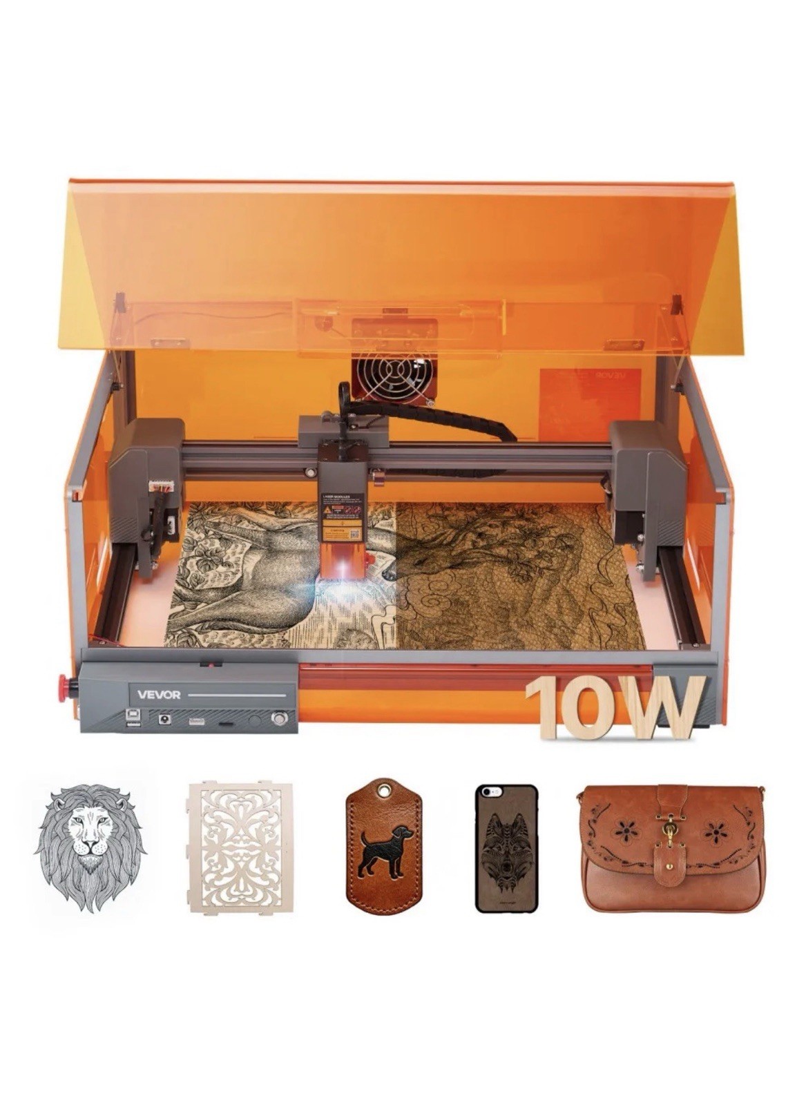 VEVOR Laser Engraver 10W Laser Engraving Machine Cutter with Enclosure Class 1