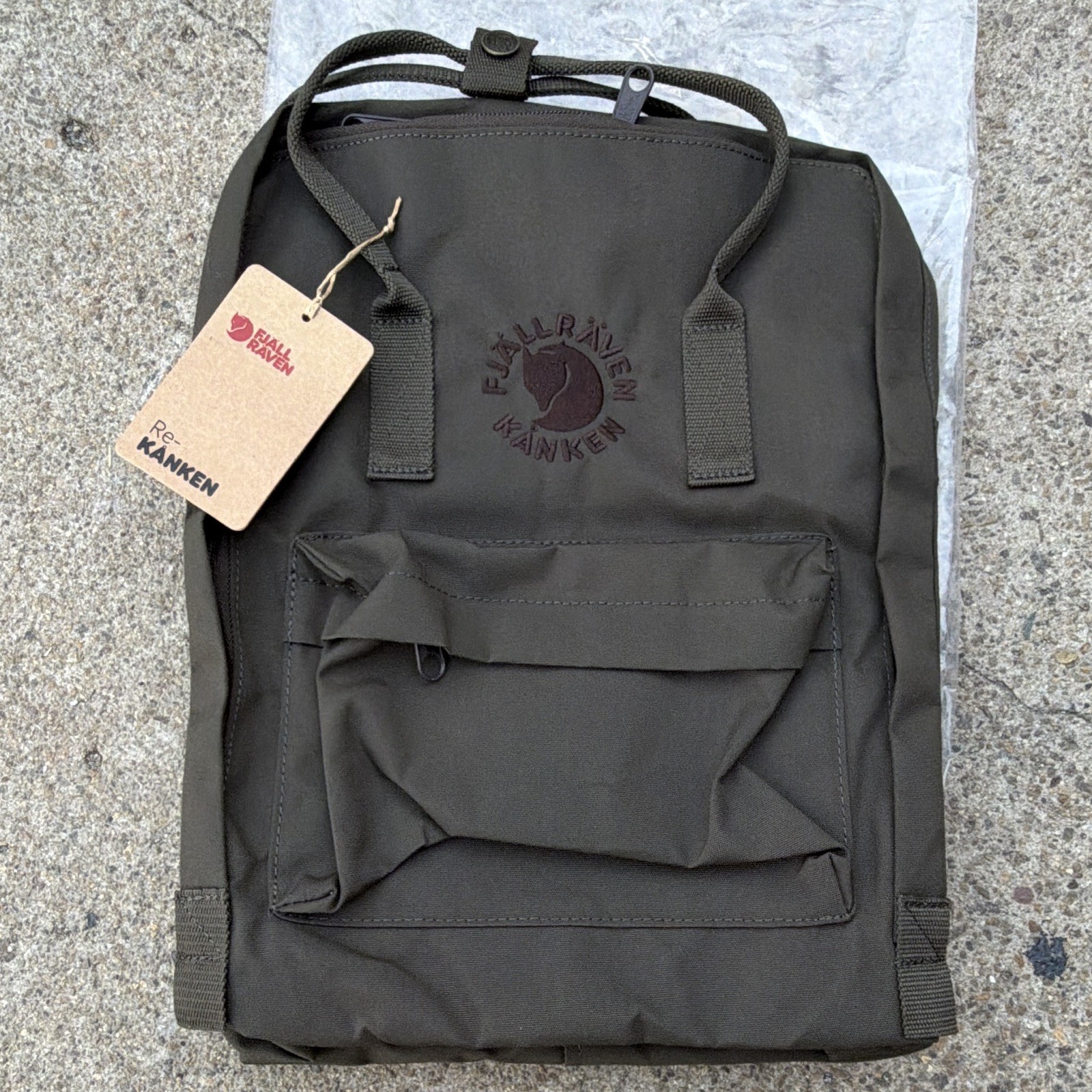 Fjällräven Re-Kånken Kånken Backpack Dark Olive 16L Fits 13\ Fjällräven Re-Kånken Kånken Backpack Dark Olive 16L Fits 13\