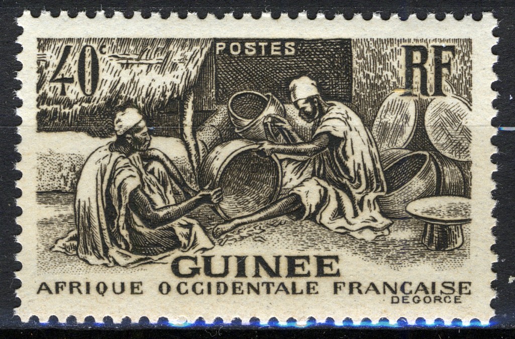 French Guinea 1940, 40c Basket weavers MNH, Yv 158
