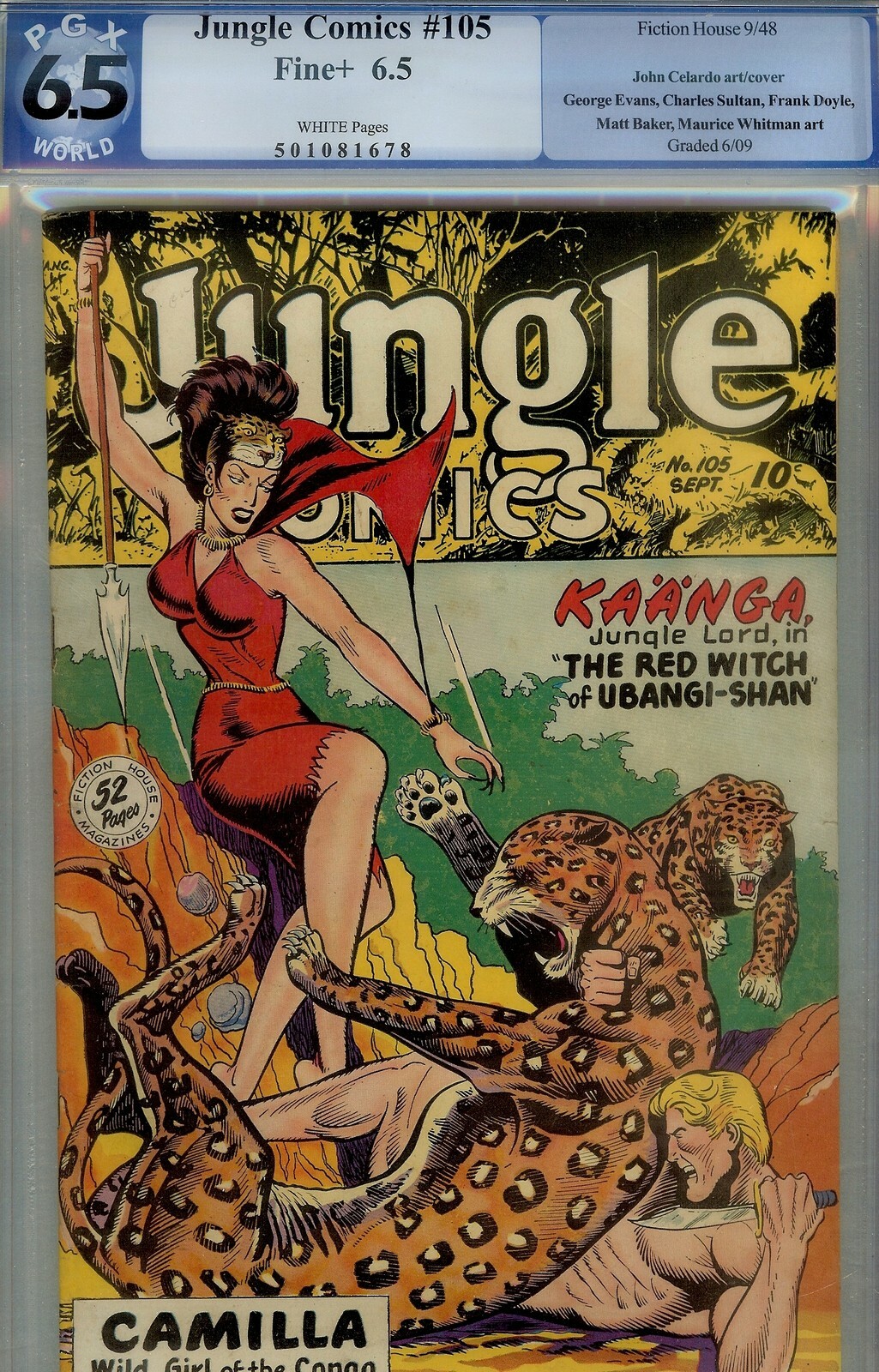 JUNGLE COMICS #105- PGX 6.5- MATT BAKER ART- 1948- CAMILLA CVR-A BEAUTY JUNGLE COMICS #105- PGX 6.5- MATT BAKER ART- 1948- CAMILLA CVR-A BEAUTY