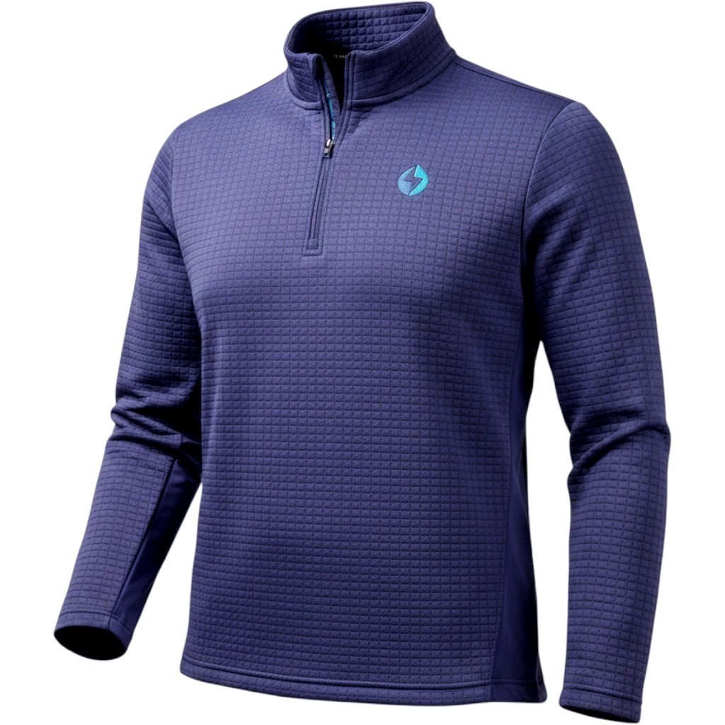 Levelwear Mens L Tailgate Pullover Skipper Blue Quarter Zip Grid Athletic NWT