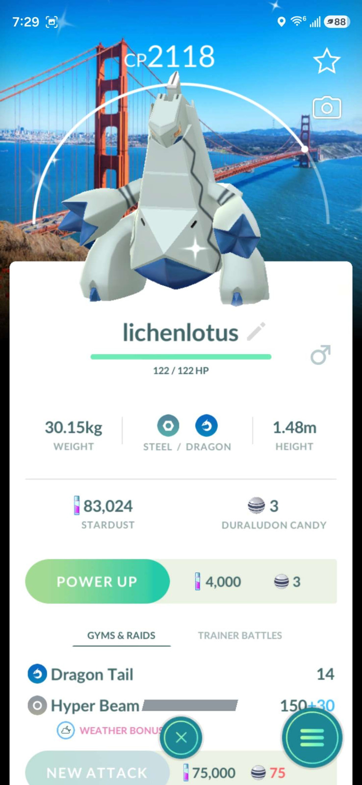 Pokémon Shiny Duraludon San Francisco Golden Gate BG - SF Worlds Pokémon Shiny Duraludon San Francisco Golden Gate BG - SF Worlds