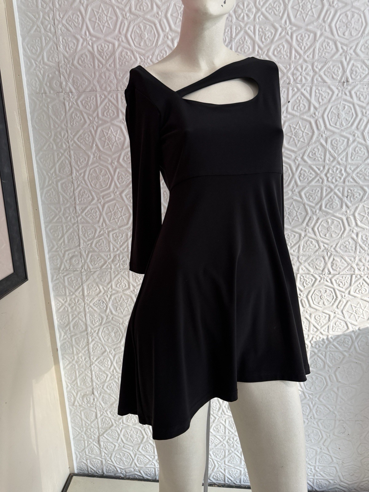 Vintage black knit mini dress whimsigoth dark Y2K 2000s NWT babydoll skater Vintage black knit mini dress whimsigoth dark Y2K 2000s NWT babydoll skater