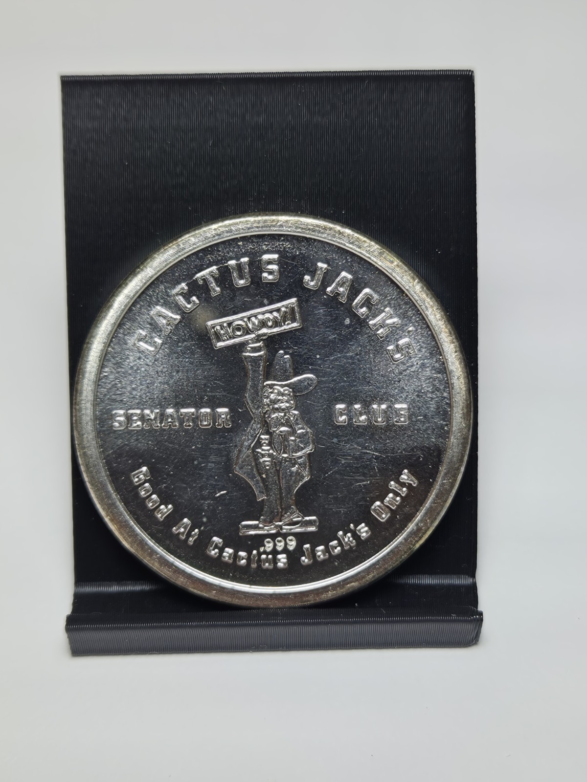 Vintage 1979 Cactus Jack\'s Senator Club 1 Ounce .999 Silver Gaming Token