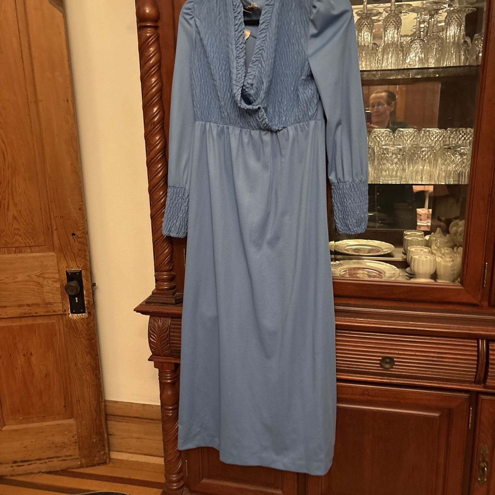 vintage 60s maxi dressing Sleeve Blue Boho Hippie Size Large vintage 60s maxi dressing Sleeve Blue Boho Hippie Size Large