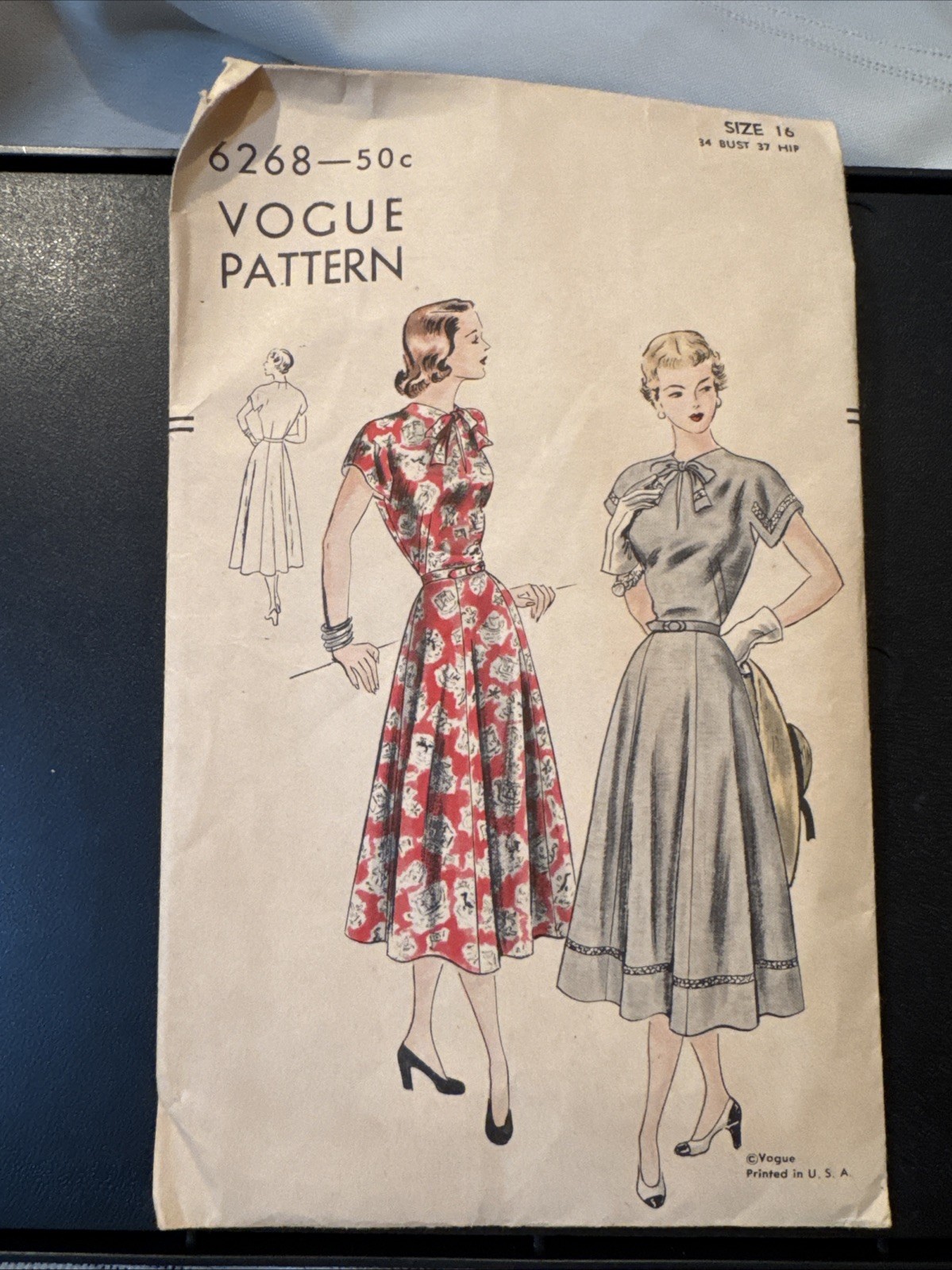 Vintage Vogue Sewing Dress Pattern 6268 