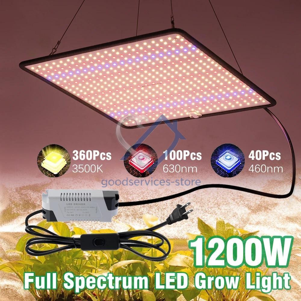 Grow Light 1200W Full Spectrum LED for Indoor Plant Growth 4x4 ft Coverage Area