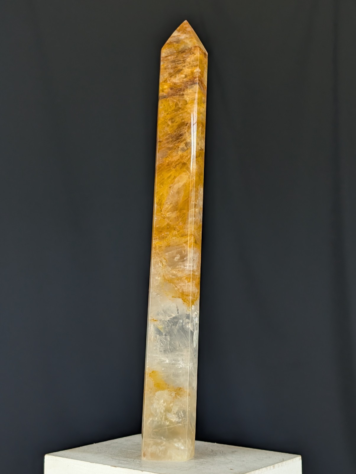 Golden Healer Tower Crystal Large Big Tall Gemstone Chakra Golden Healer Tower Crystal Large Big Tall Gemstone Chakra