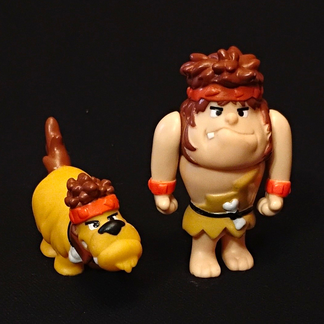 Vtg 1986 Coleco Flintstone Kids ROCKY RATROCK & STALAGMUTT Figure Set Rare HTF