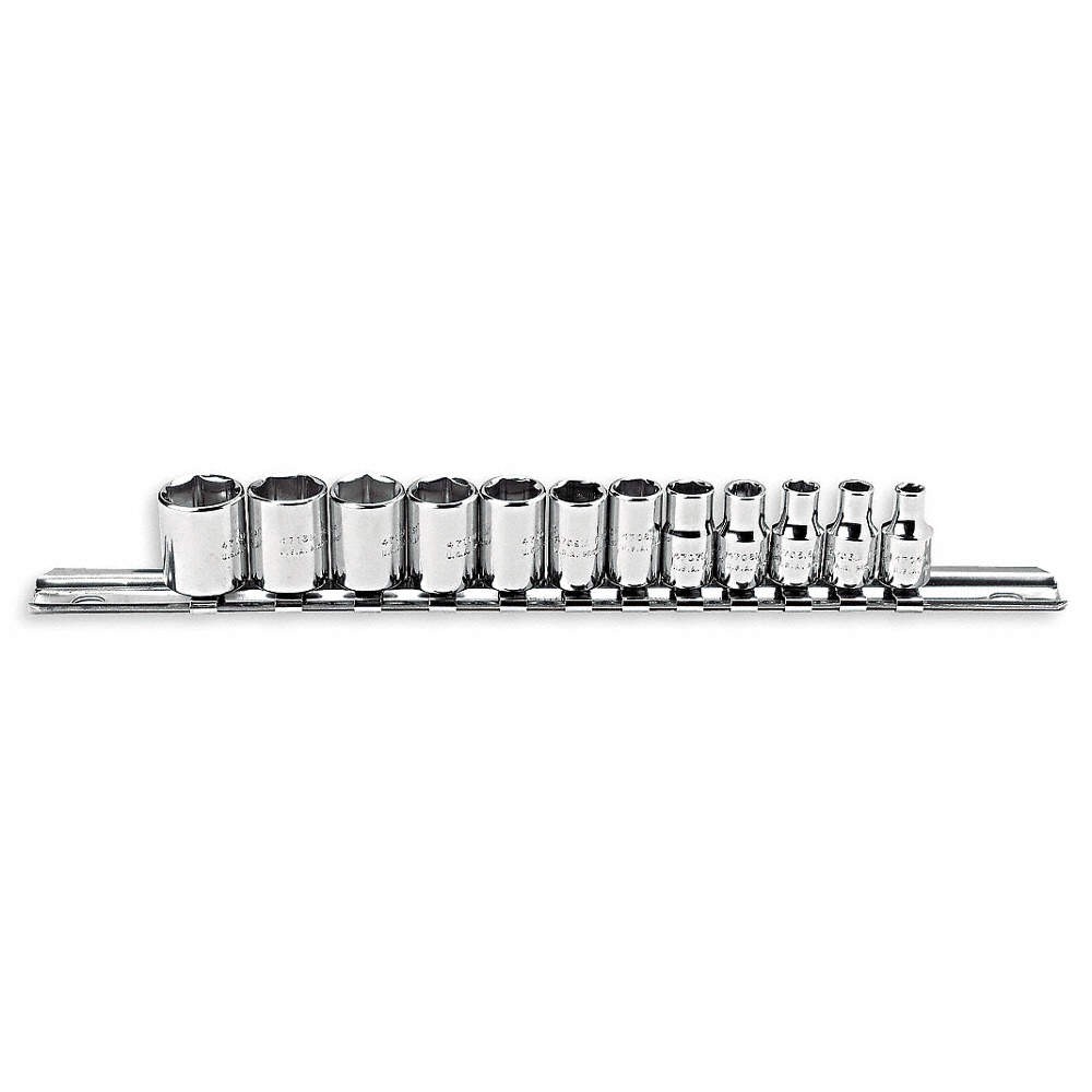 PROTO J47200 Socket Set,Range 3/8 in to 1 1/2 in,12Pc 5C855