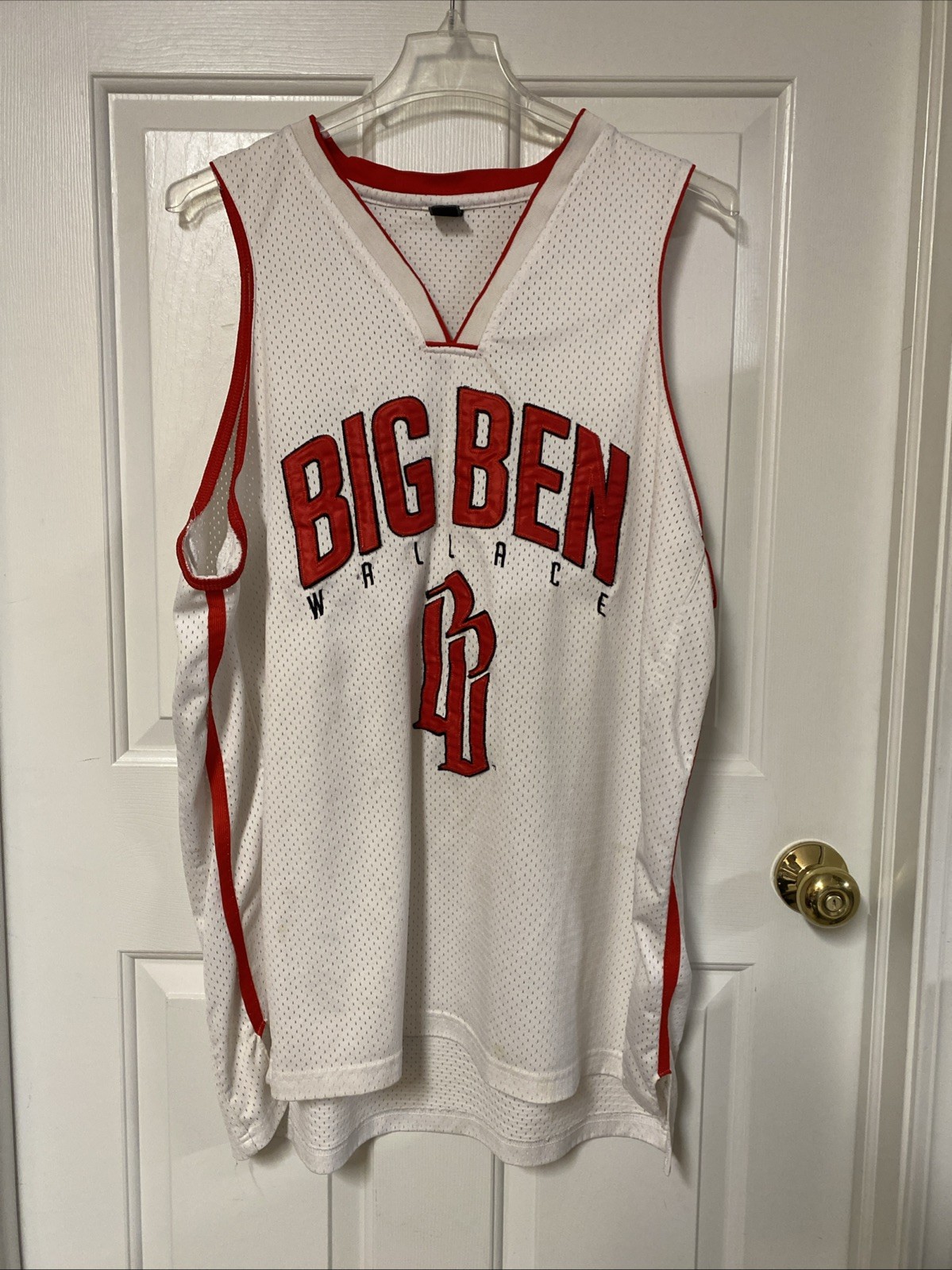 Vintage Big Ben Wallace Basketball Jersey White Red Stitched Mens Size 2XL