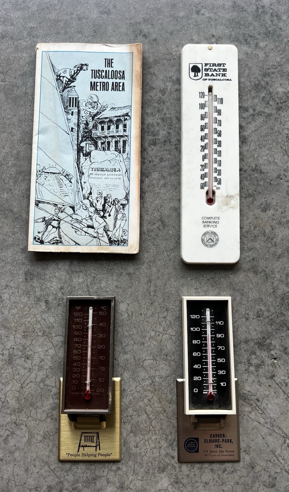 Vintage Tuscaloosa Alabama City Map And Obsolete Bank Thermometers Vintage Tuscaloosa Alabama City Map And Obsolete Bank Thermometers